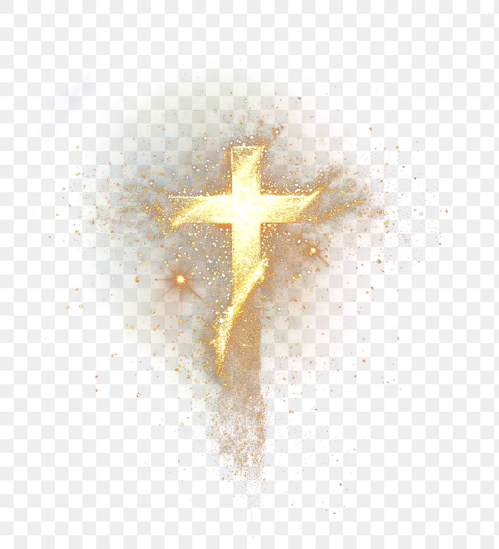 PNG Jesus cross symbol gold illustration.