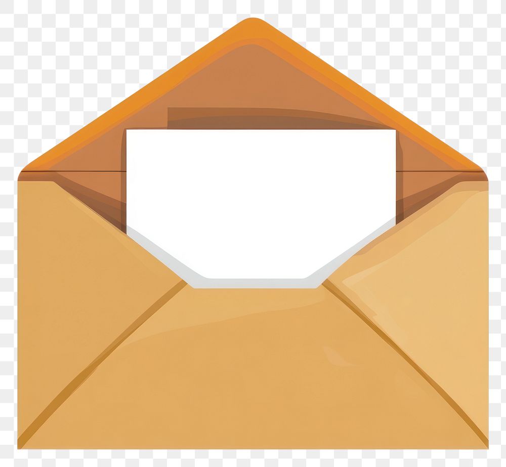 PNG Opened light brown envelope vector mail communication.