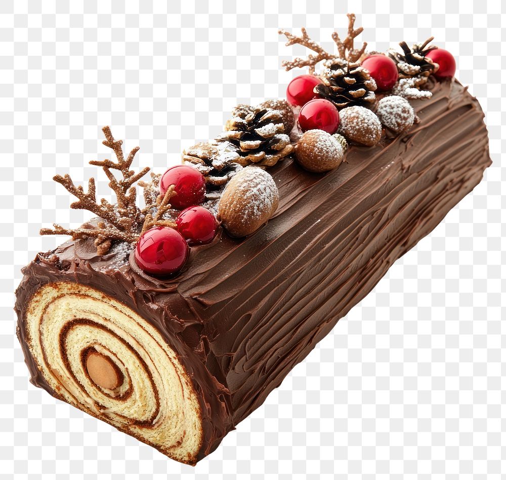 PNG Yule log cake chocolate dessert yule.