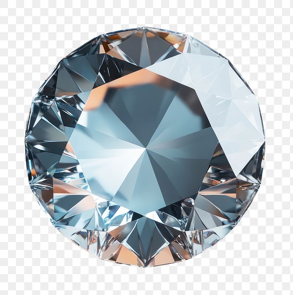 PNG An isolated transparent blue diamond gemstone jewelry round.