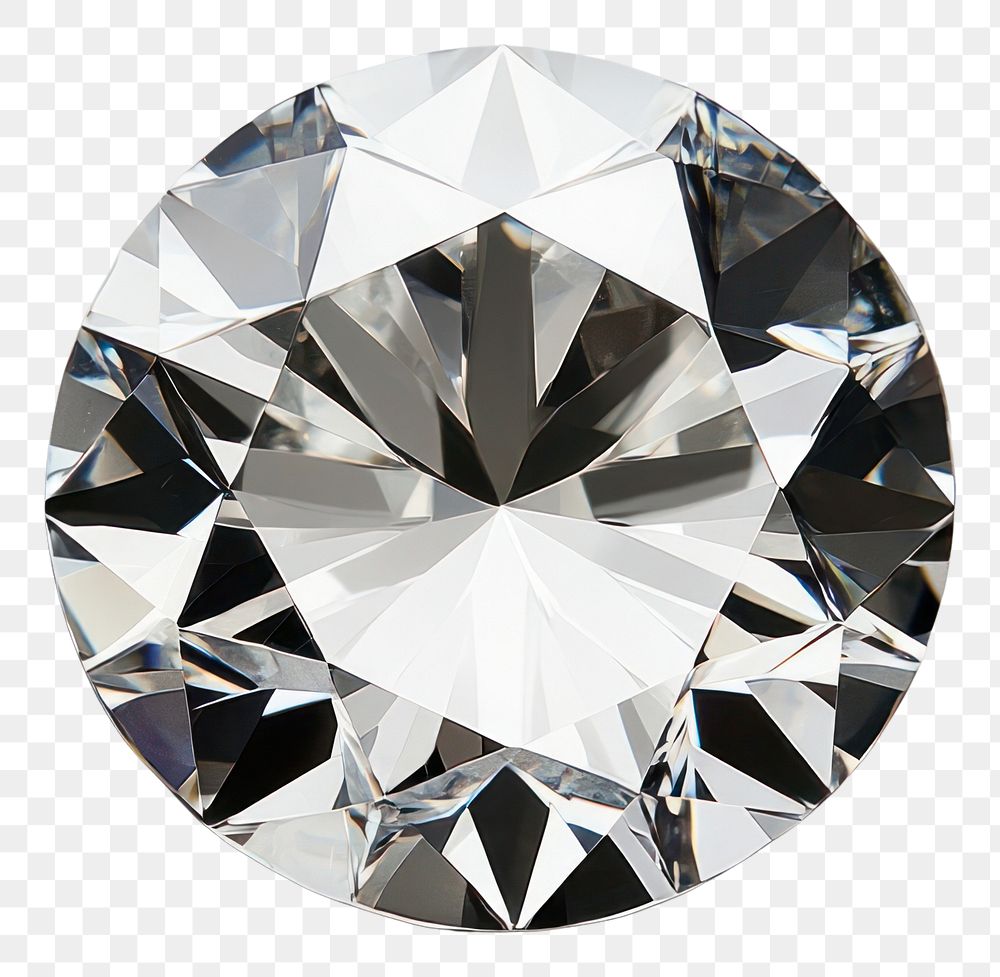 PNG An isolated transparent white diamond gemstone jewelry round.