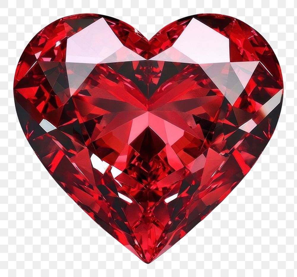 PNG An isolated close up red heart shape diamond ring gemstone heart-shaped accessories.