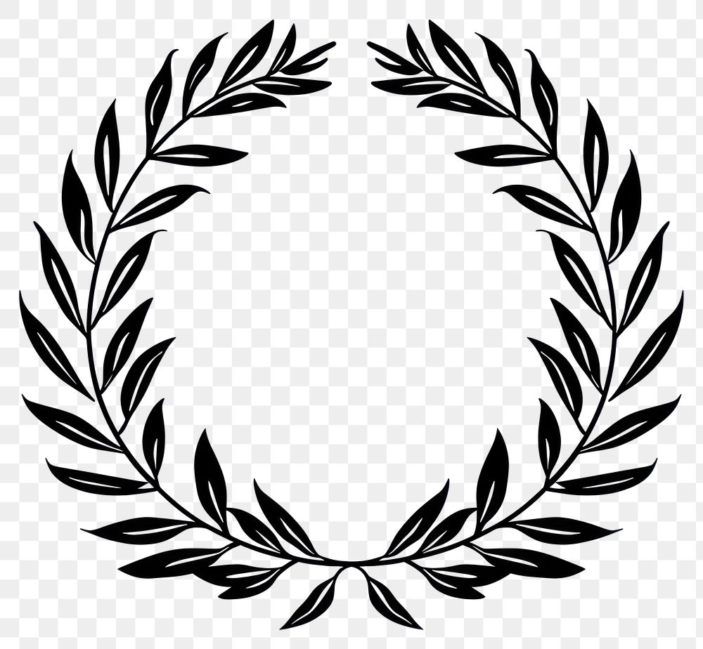 PNG Laurel wreath vector design black.