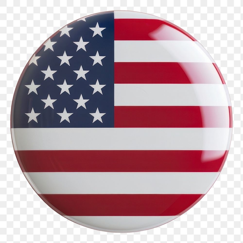 PNG USA flag symbol button.