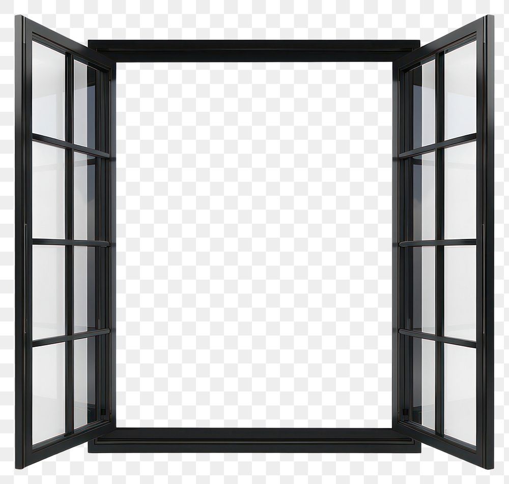 PNG Open window architecture interior black.