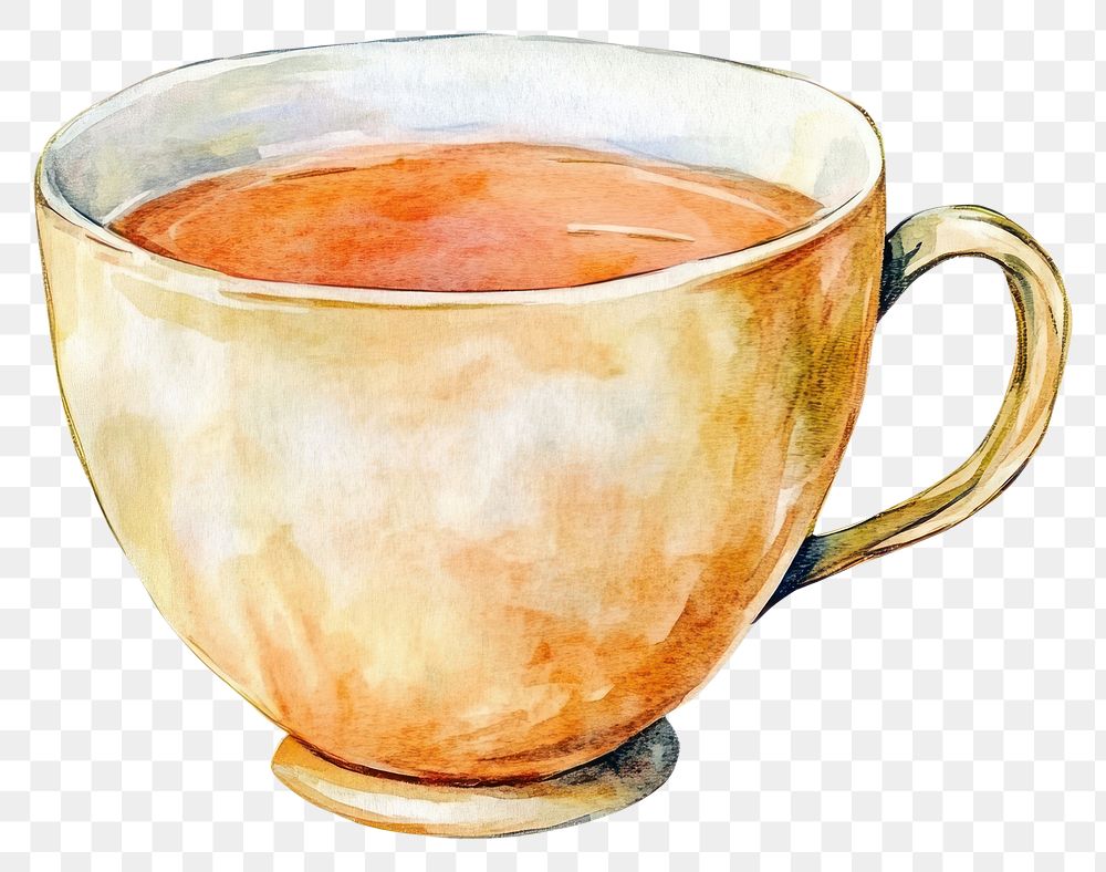 PNG Autumn tea cup illustration watercolor beverage.