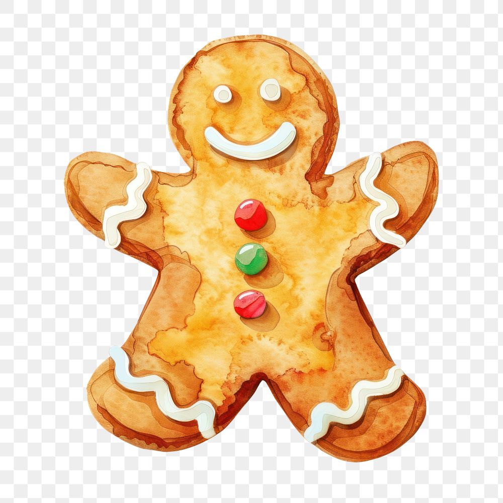 PNG Christmas Gingerbread Cookie gingerbread cookie illustration.