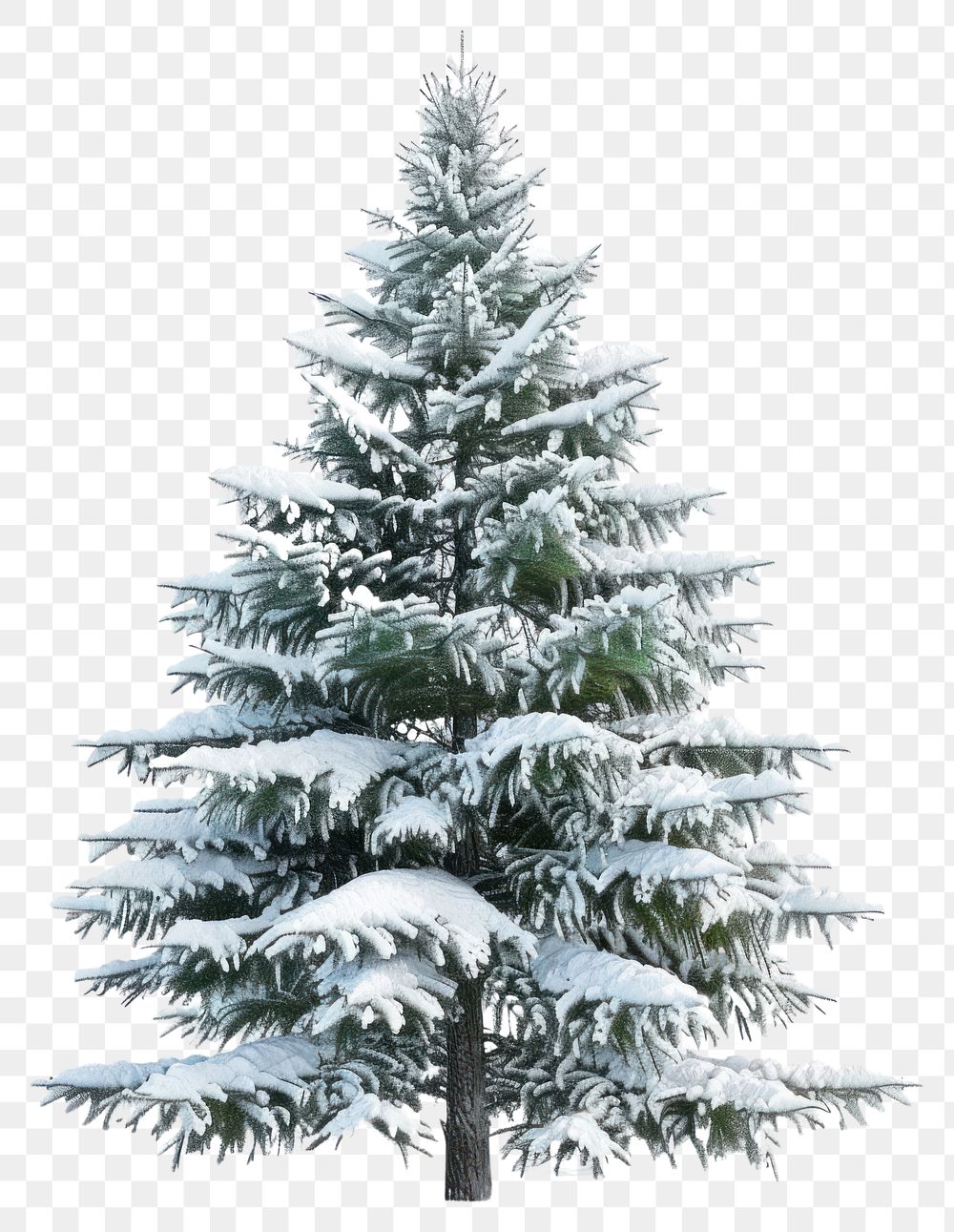 PNG Christmas tree with snow christmas pine art.