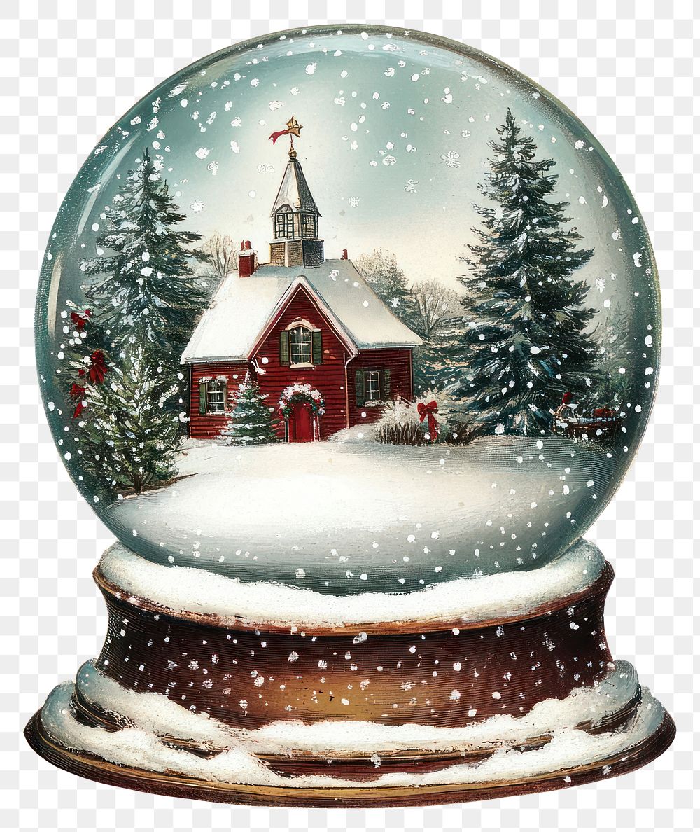 PNG Snow globe christmas wonderland decoration.