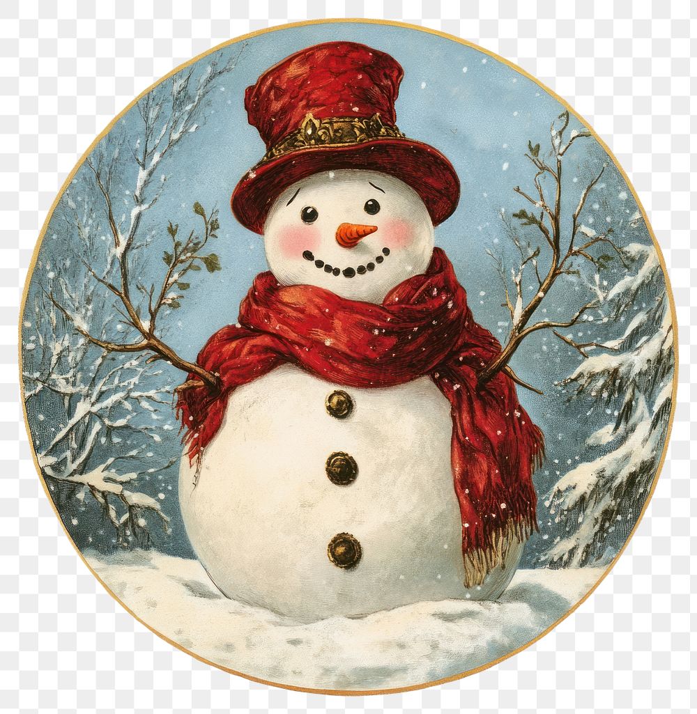 PNG Snowman illustration background winter.