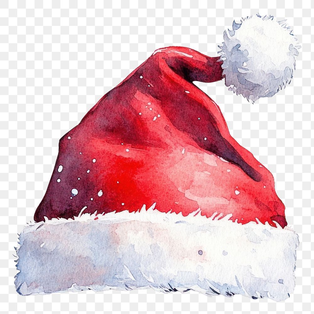 PNG Santa hat art illustration watercolor.