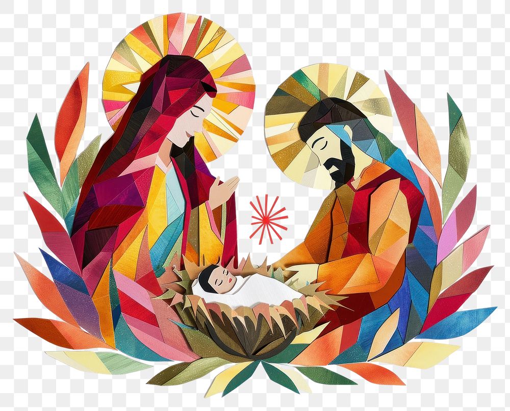 PNG Baby Jesus art christmas geometric.