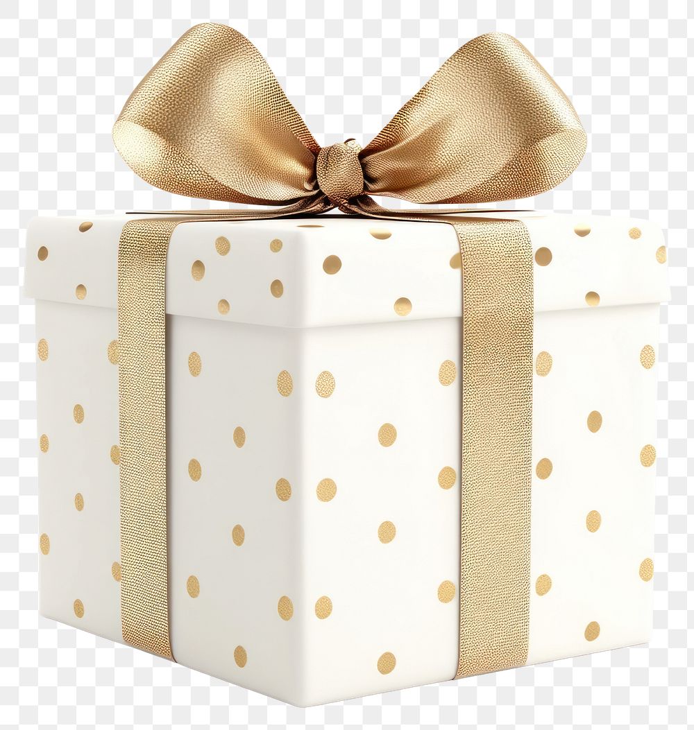 PNG White Gold Dot Gift Box gift box festive.