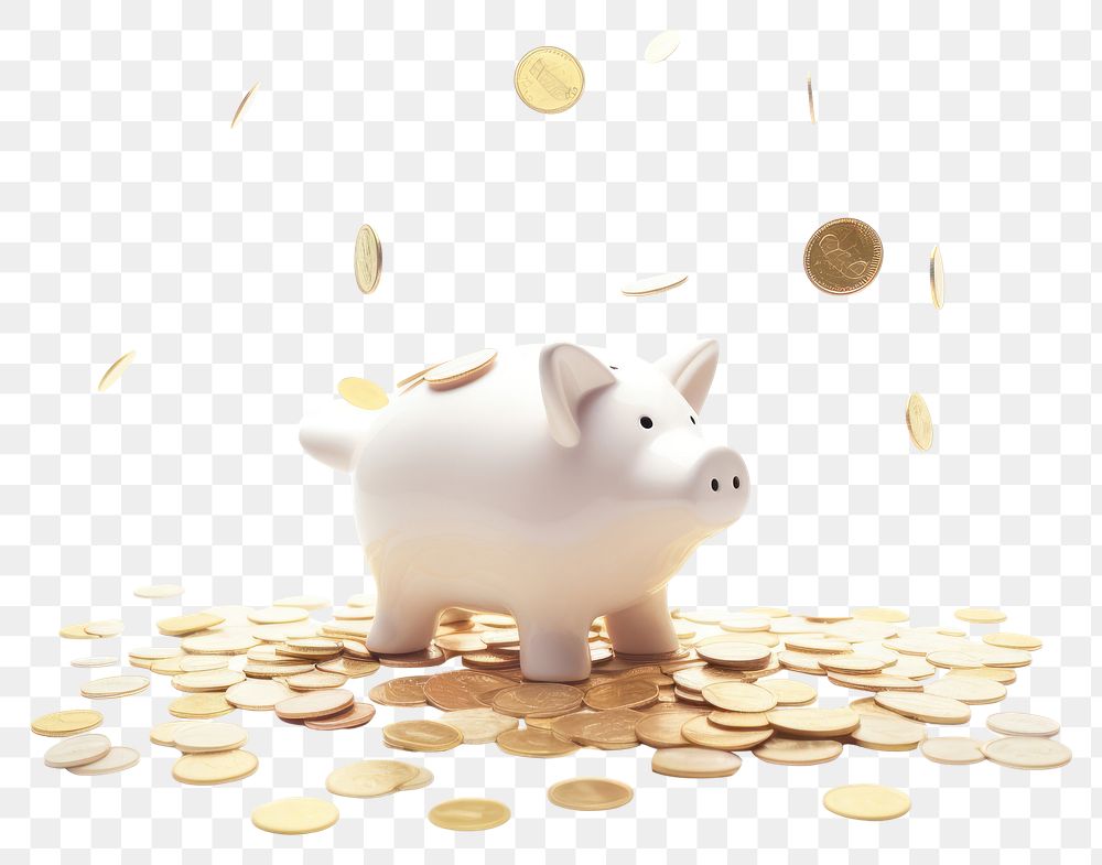 PNG Piggy bank coin mammal white background. 