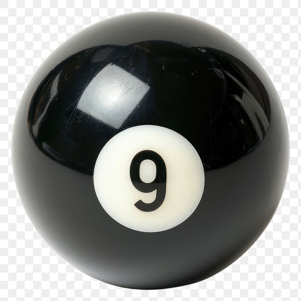 PNG Black pool ball number round equipment.