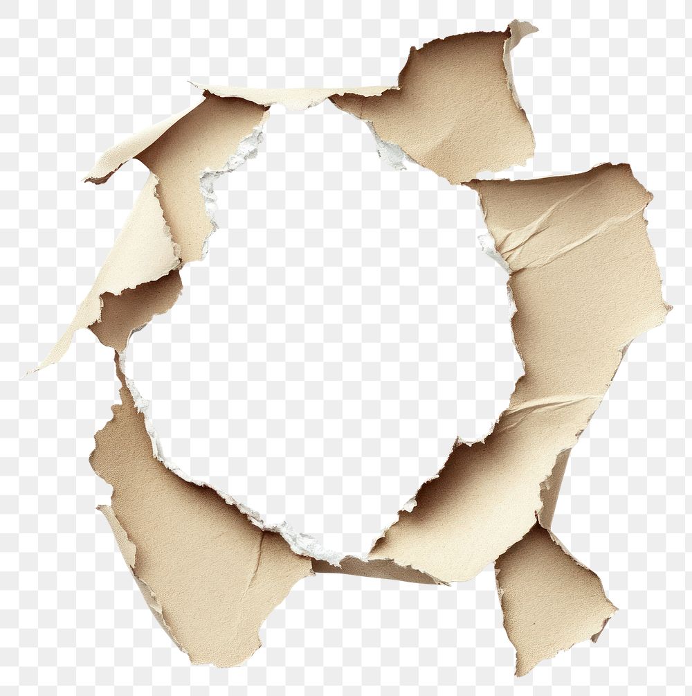 PNG Ragged hole torn in ripped paper background white white background.