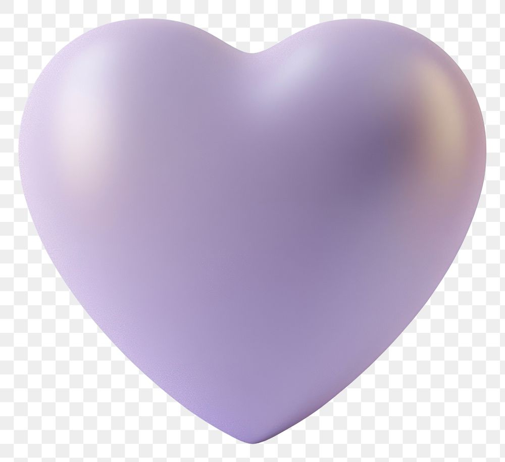 PNG 3D heart shape symbol purple simple.