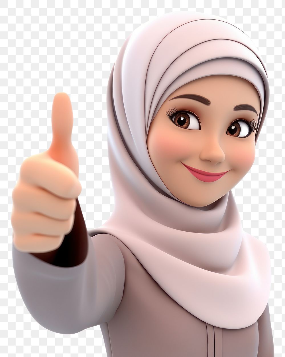 PNG Cartoon finger adult hijab. 