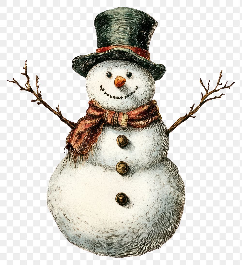 PNG Snowman illustration winter decoration.