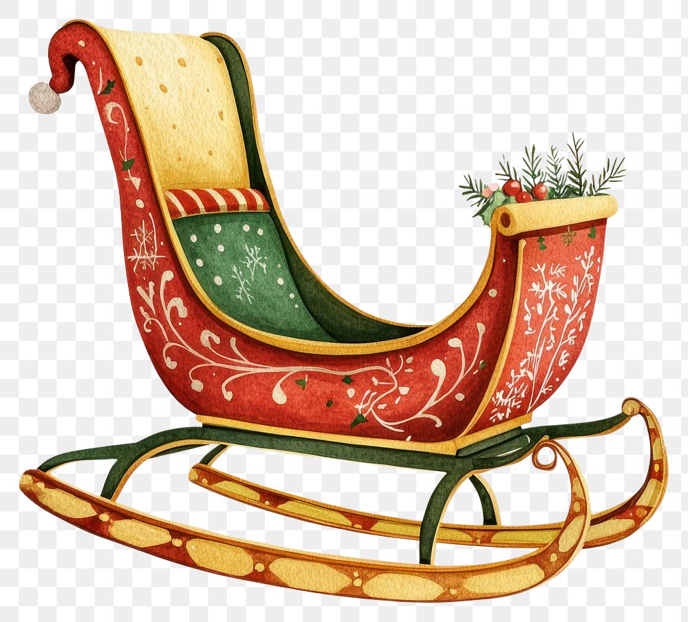 PNG Christmas sleigh illustration christmas christmas sleigh.