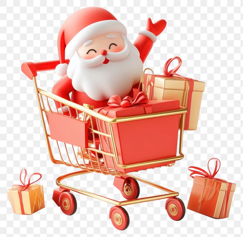 PNG Coquette christmas opening gift shopping santa gifts.