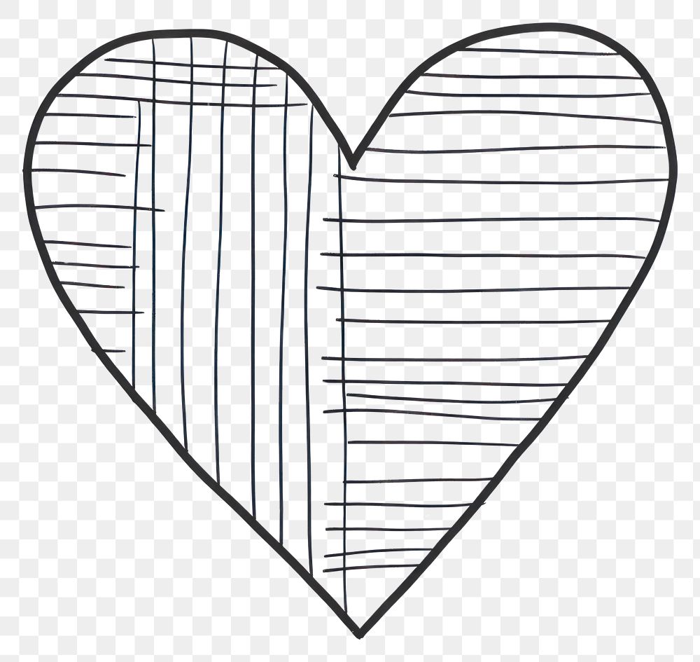 PNG Minimal illustration of heart drawing sketch lines.