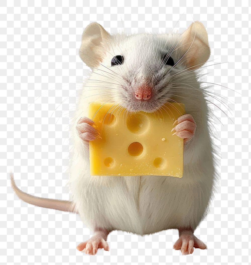 PNG Rat holding cheese animal mammal rodent.