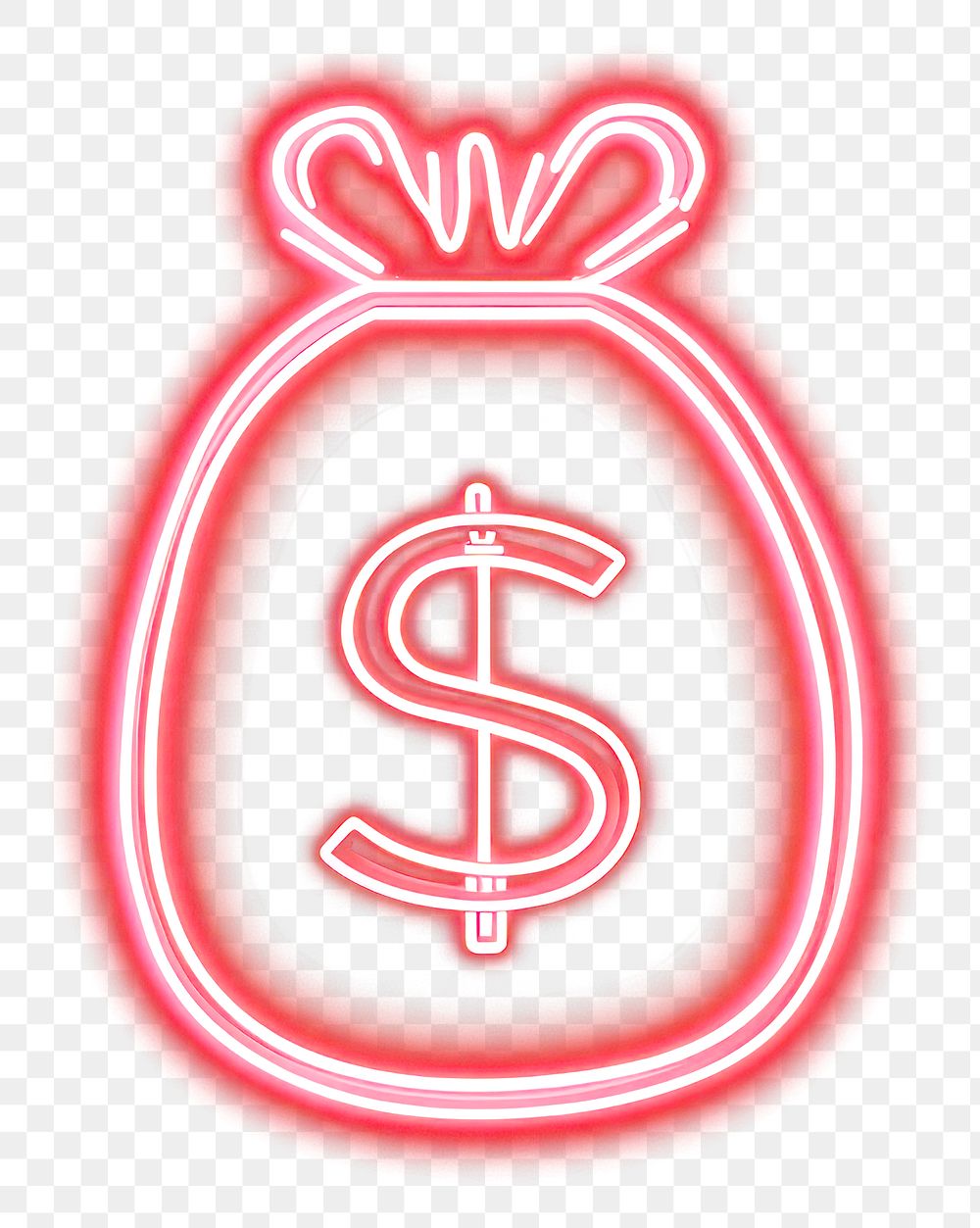 PNG A bag of money neon illustration background.