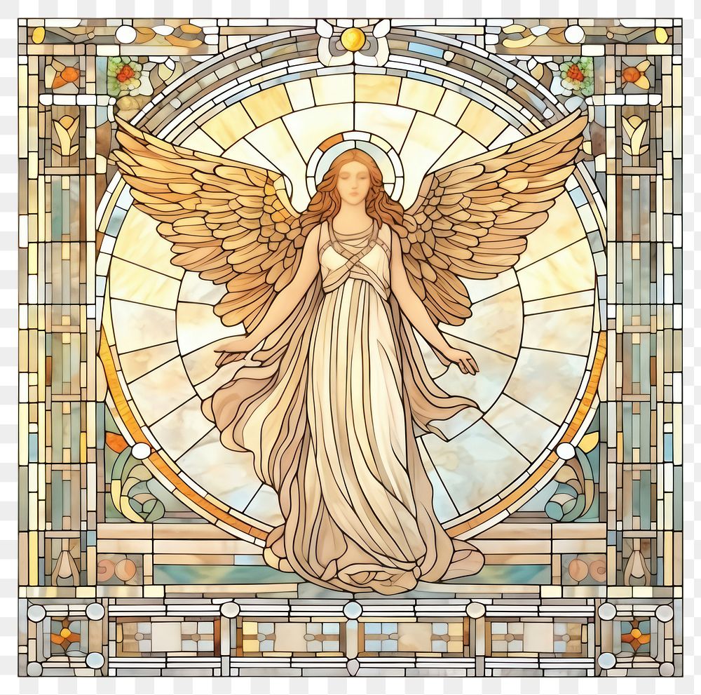 PNG Arch art nouveau Angel angel glass.