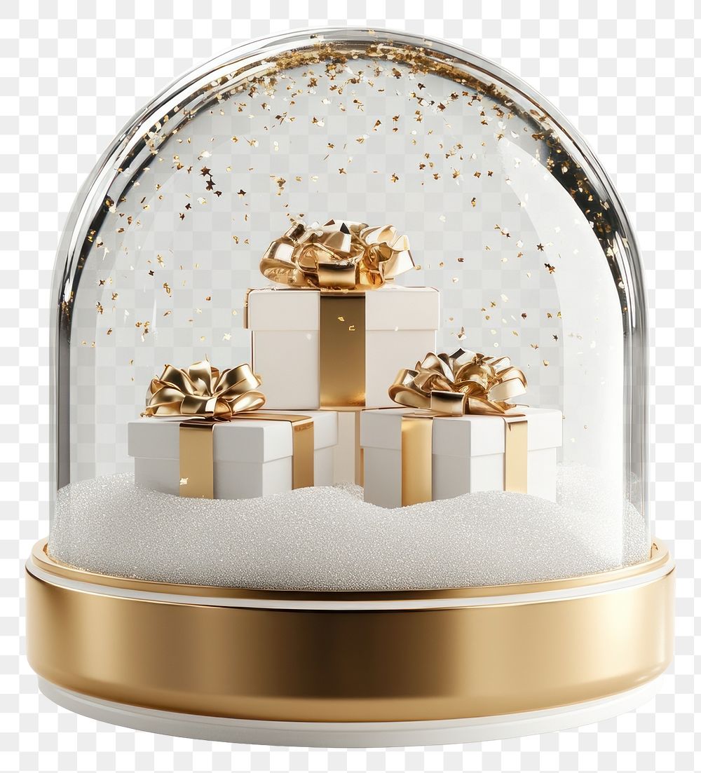 PNG Snow Globe festive white gift.