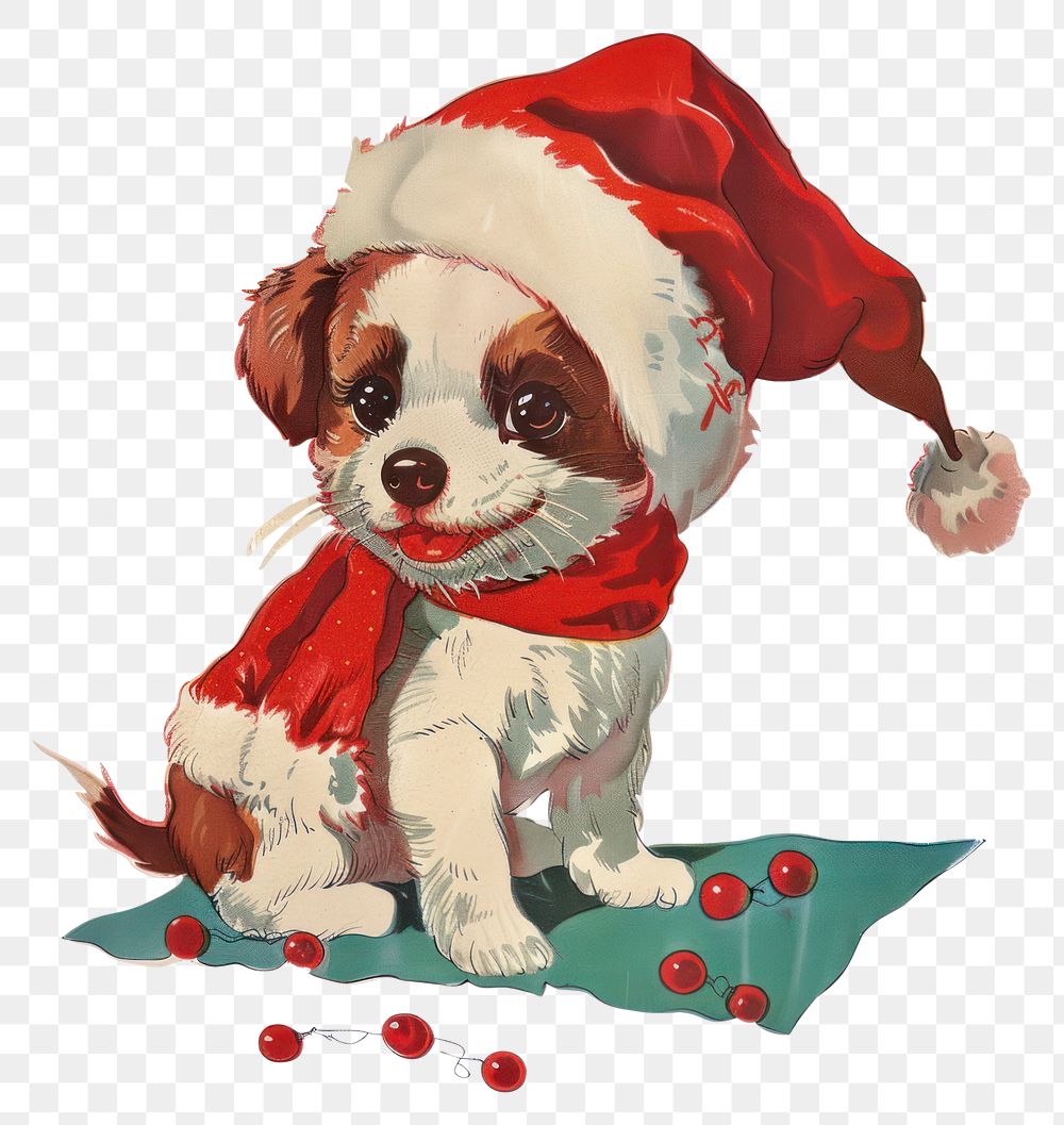 PNG Christmas dog christmas puppy white.