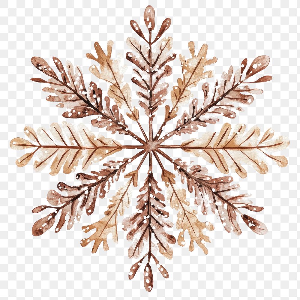 PNG Snowflake illustration watercolor winter.