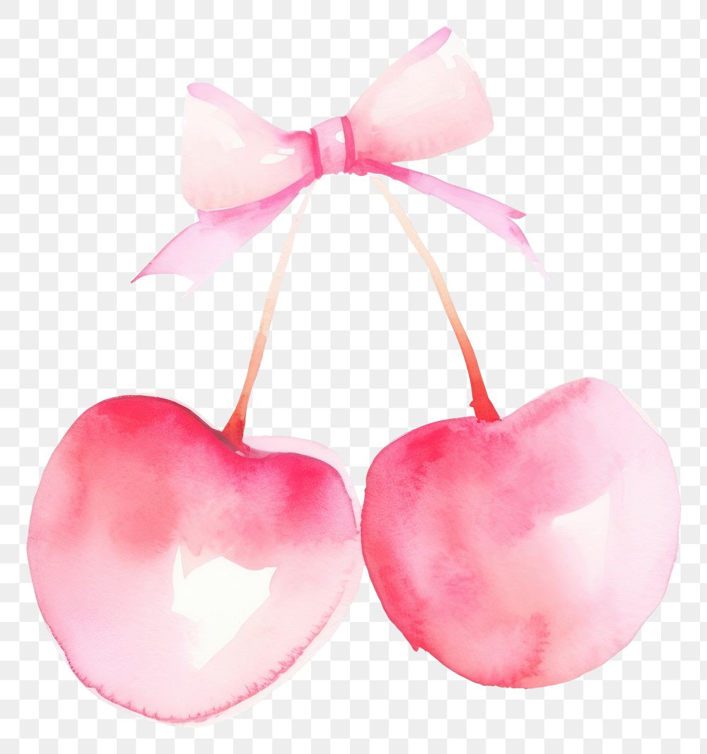 PNG Coquette cherry cherries illustration watercolor.