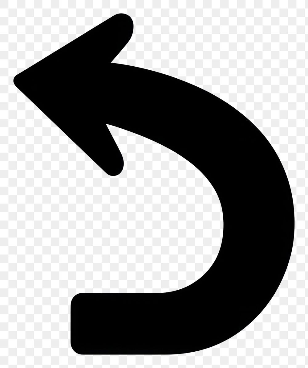 PNG U-turn black arrow graphic symbol icon silhouette.