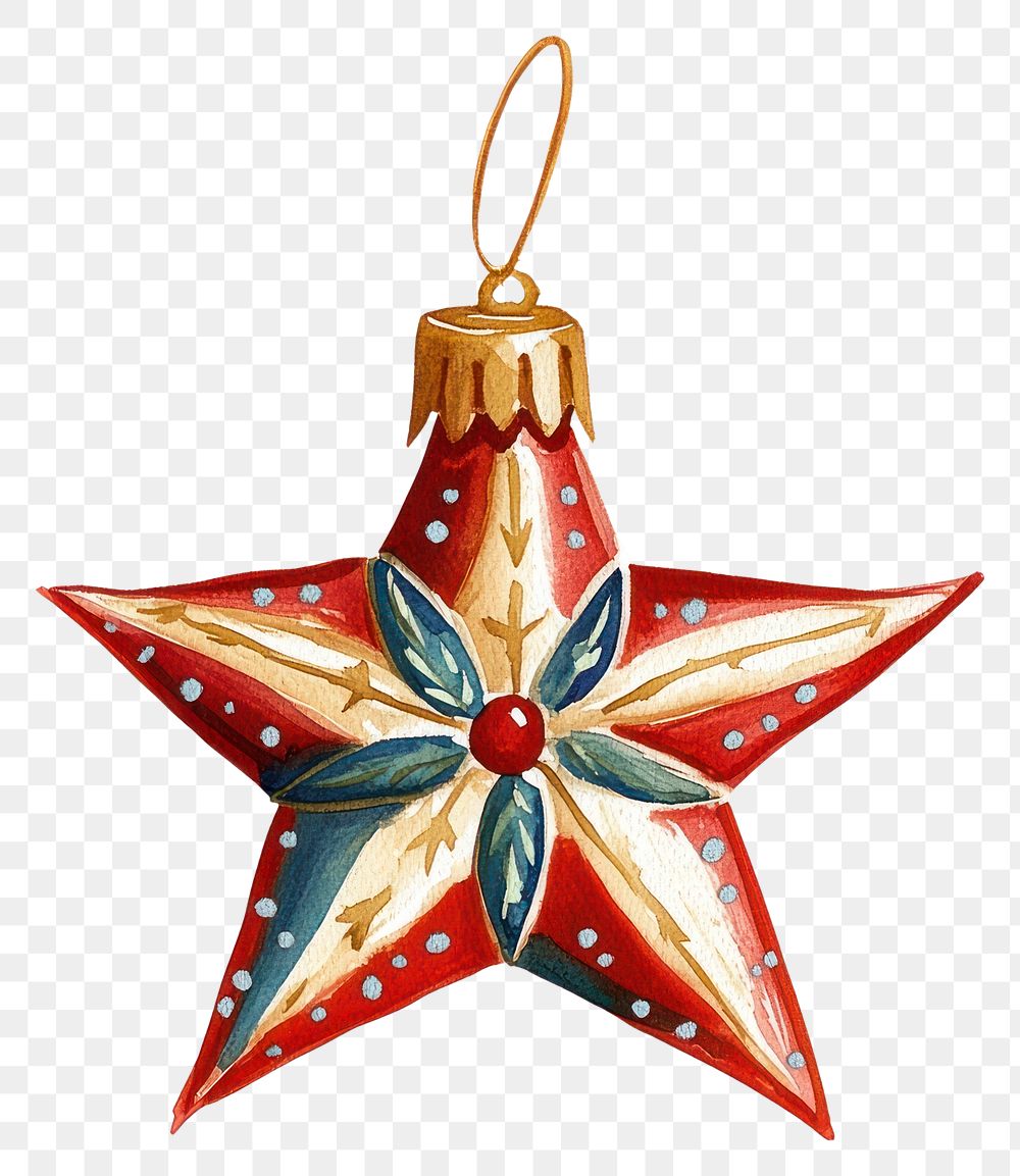 PNG Christmas star ornament christmas art accessories.