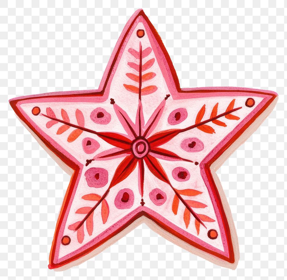 PNG Christmas star ornament illustration pattern pink.