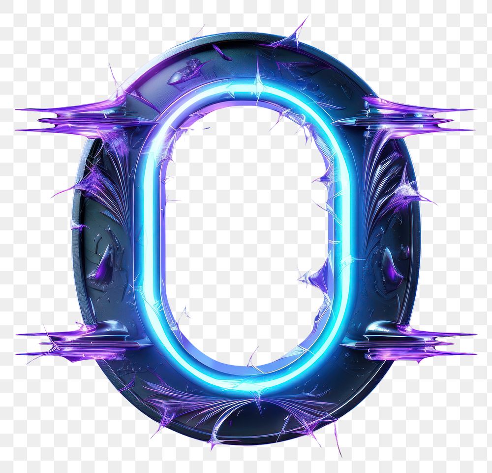 PNG Character O light neon purple.