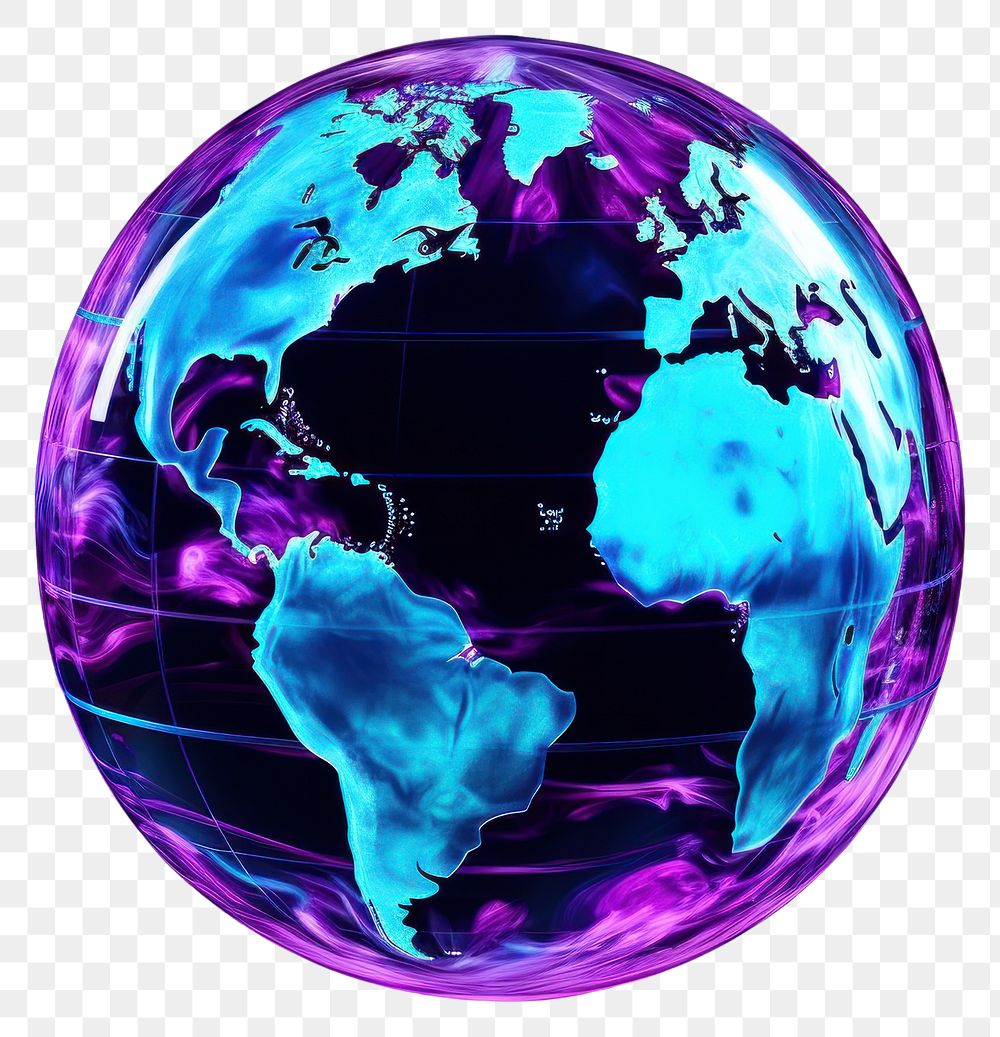 PNG Earth sphere planet light.