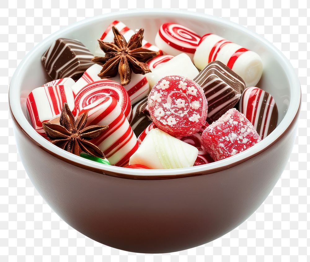 PNG Christmas candies candy bowl sweets.