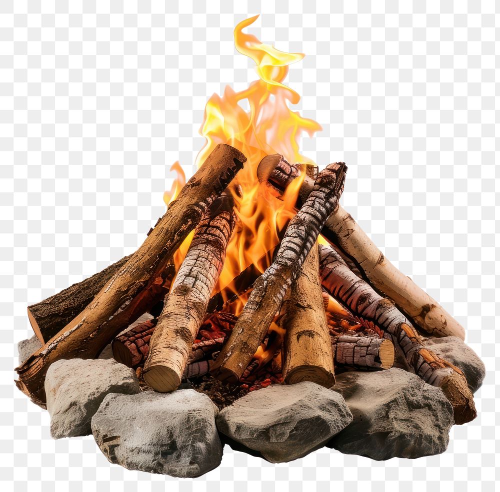 PNG Bonfire fireplace flames adventure.