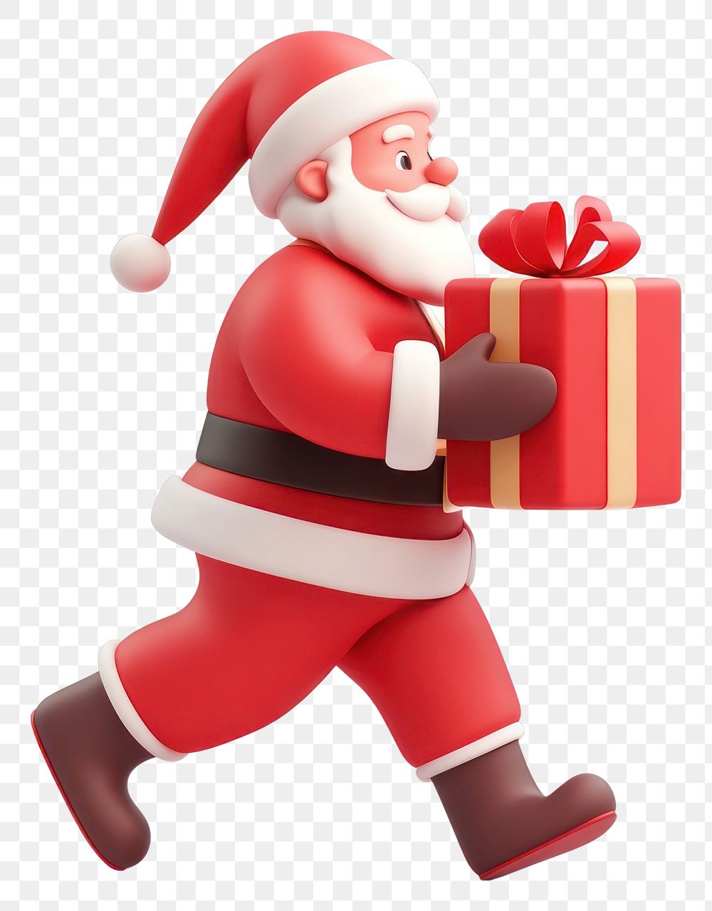 PNG Santa walking holding gift illustration background santa.