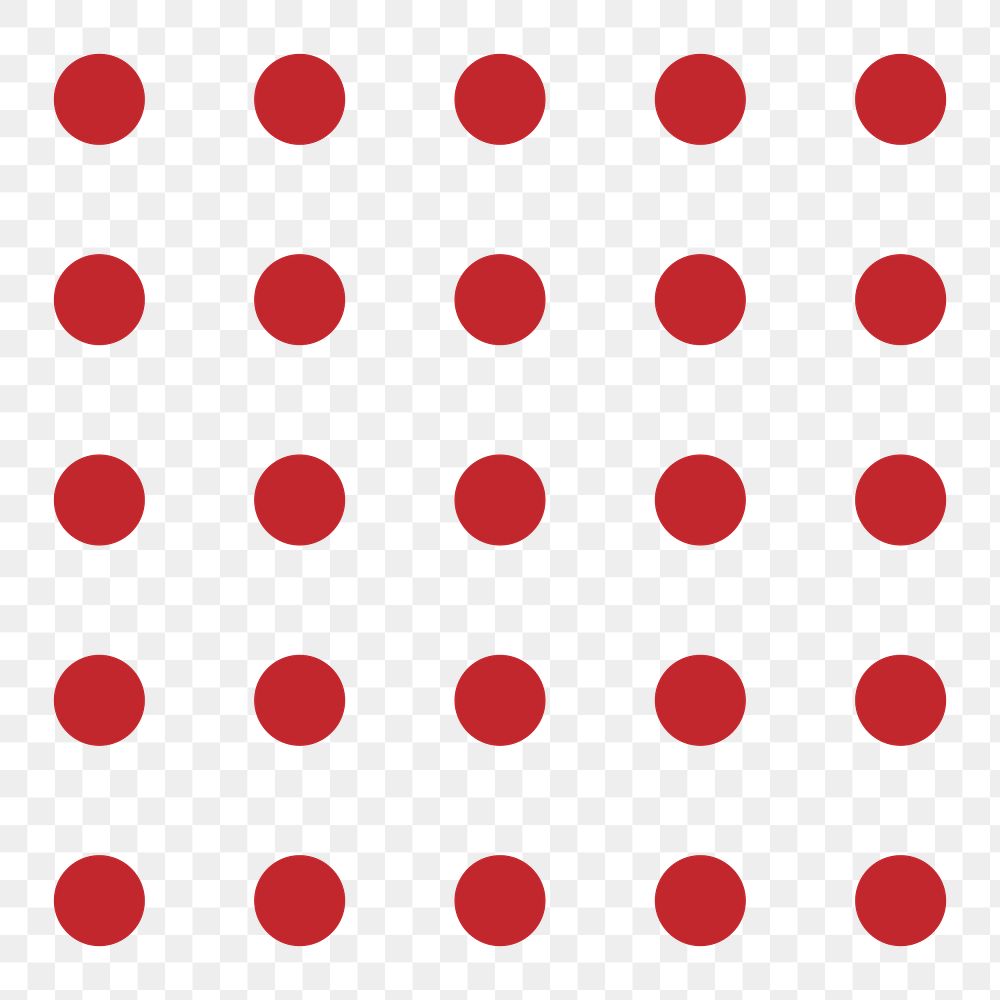 Red dots png abstract geometric flat illustration, transparent background