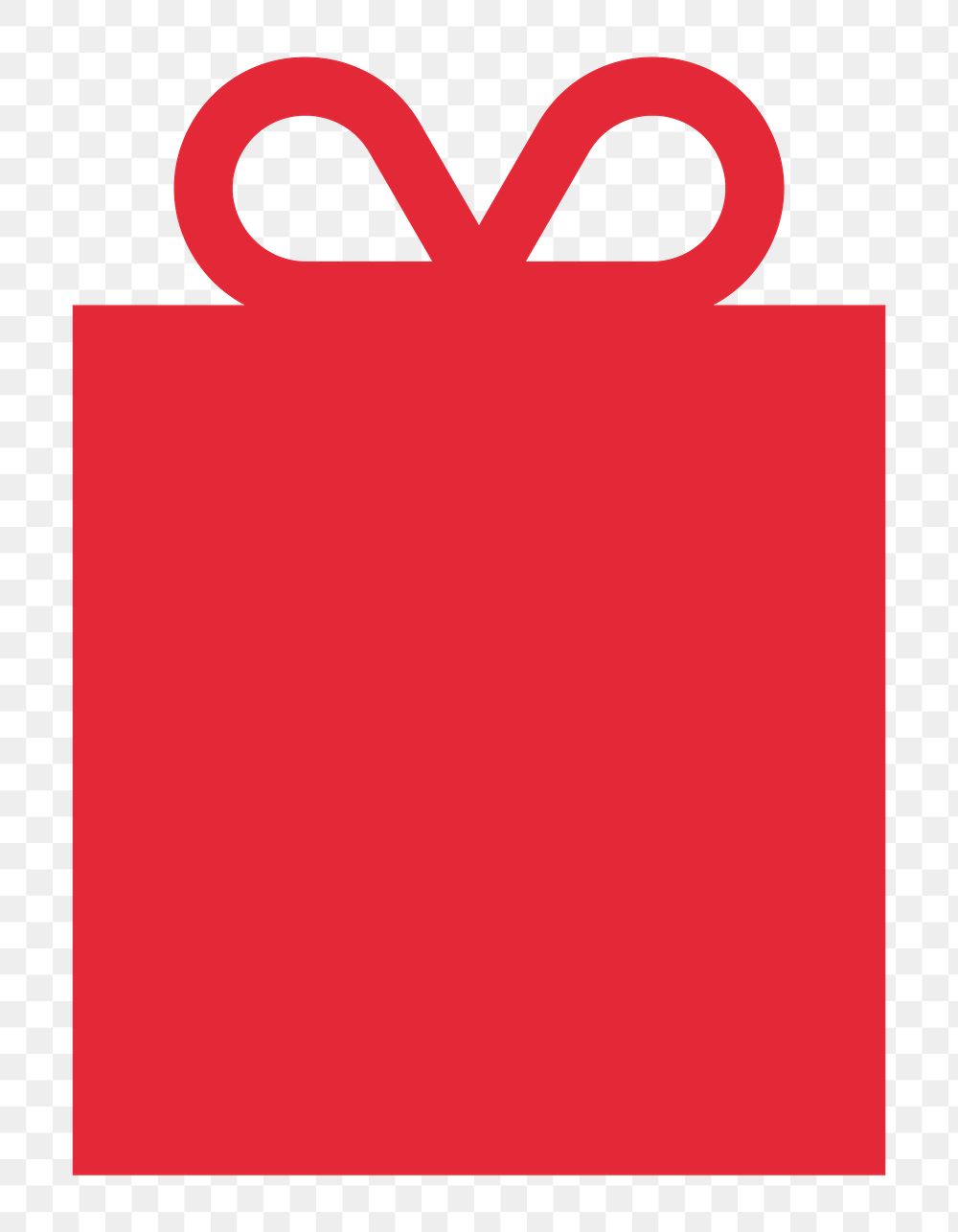 Red gift box  png Christmas flat illustration, transparent background