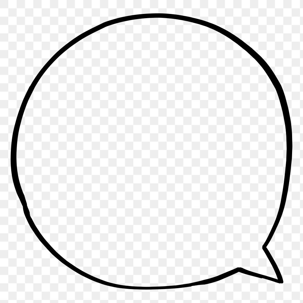 speech bubble png simple outline, transparent background