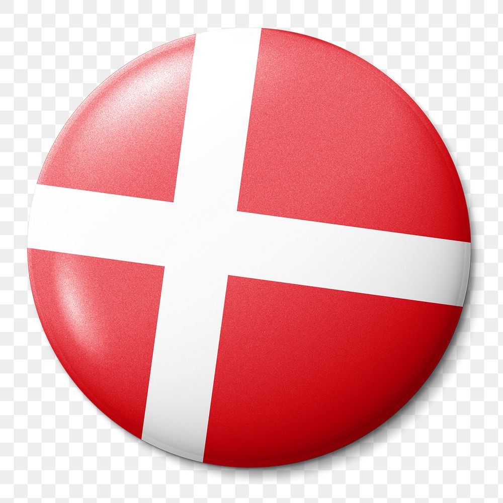 Denmark flag png round badge, transparent background