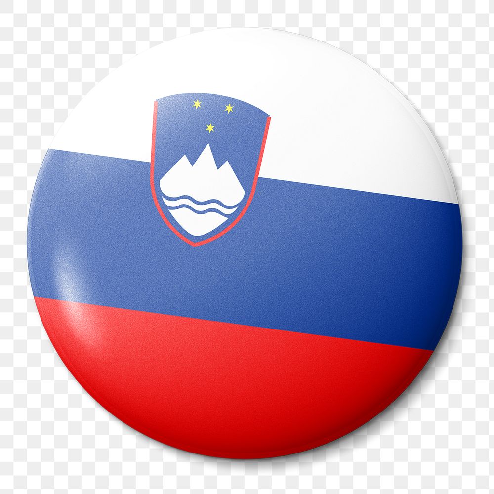 Slovenia flag png round badge, transparent background