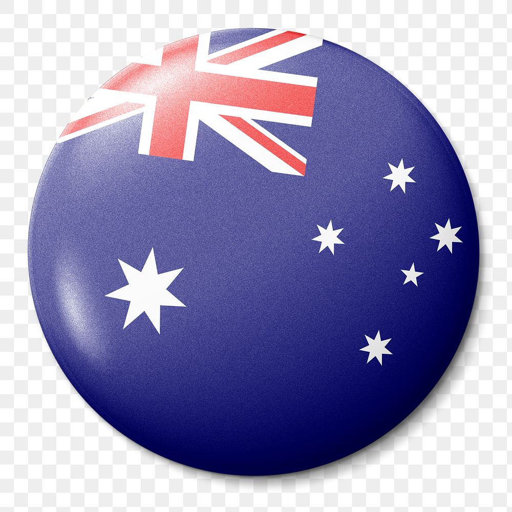 Australian flag png round badge, transparent background