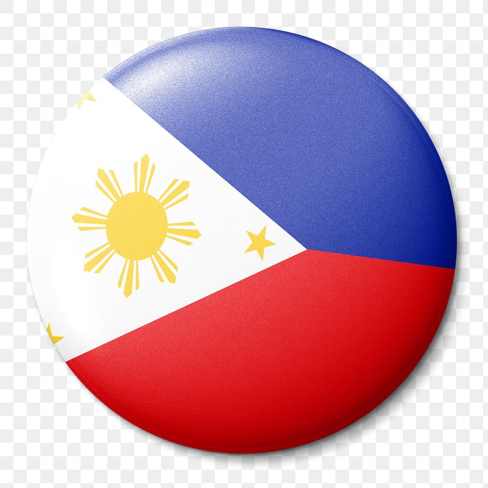 The Philippines flag png round badge, transparent background