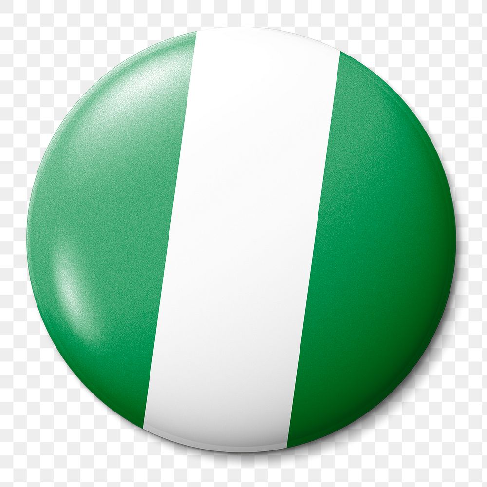 Nigeria flag png round badge, transparent background