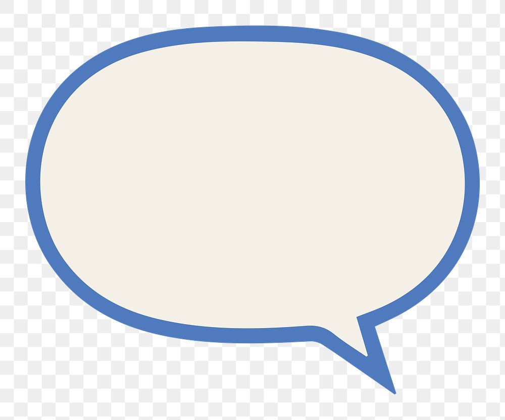 PNG blue doodle speech bubble, transparent background